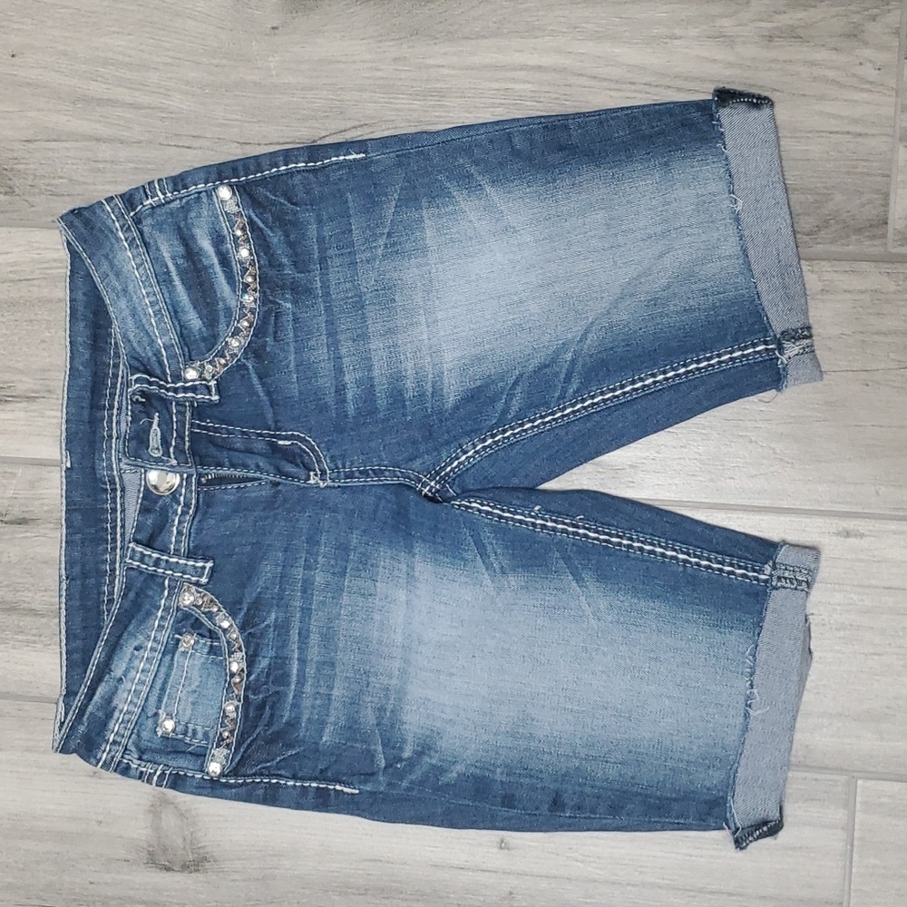 Denim couture shorts